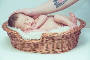 Baby in basket
