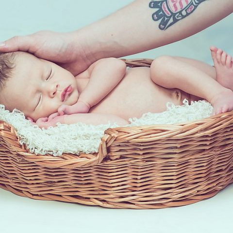 Baby in basket