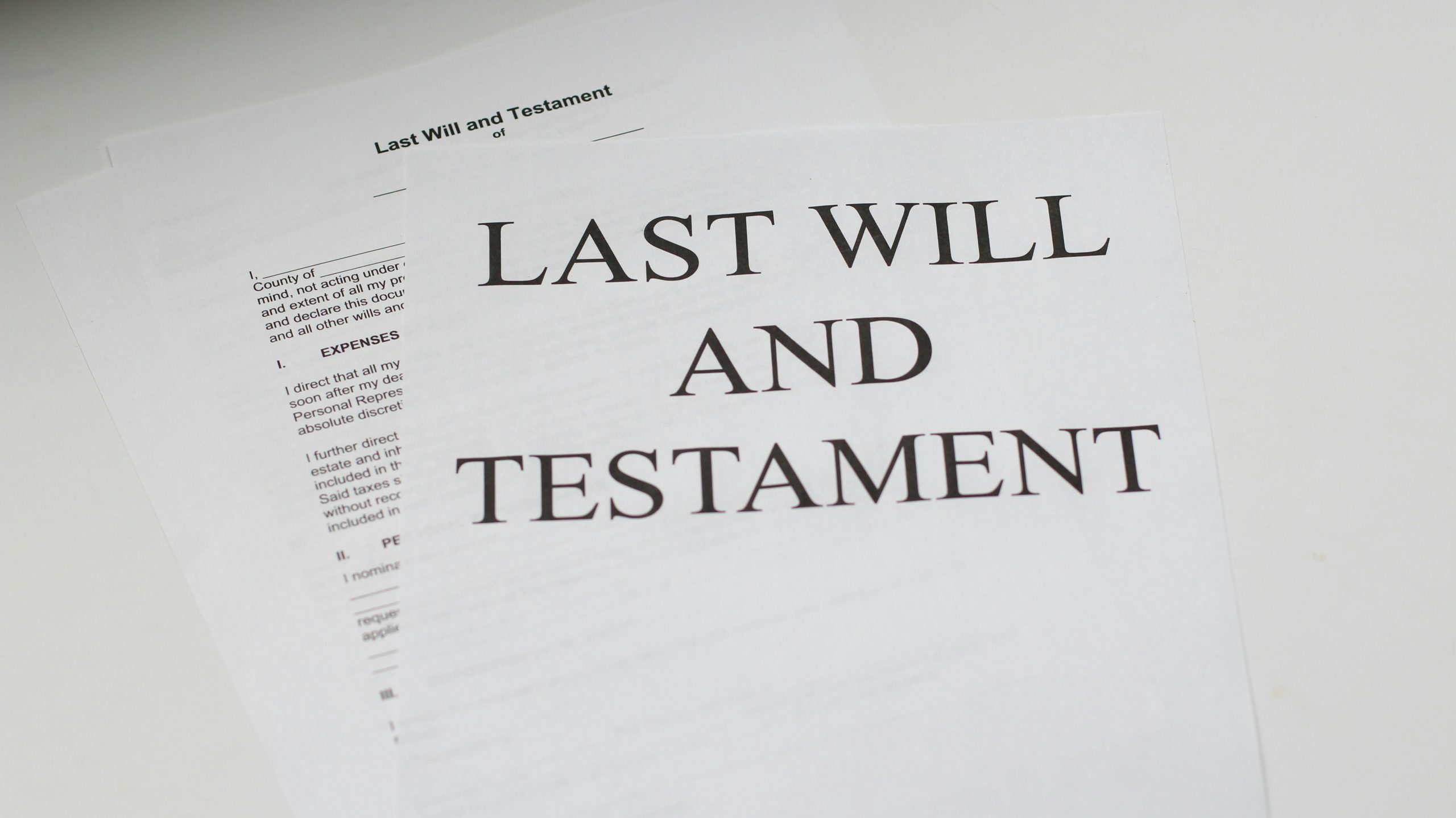 Image of Last Will and Testament representing the problem of undue influence in estate planning