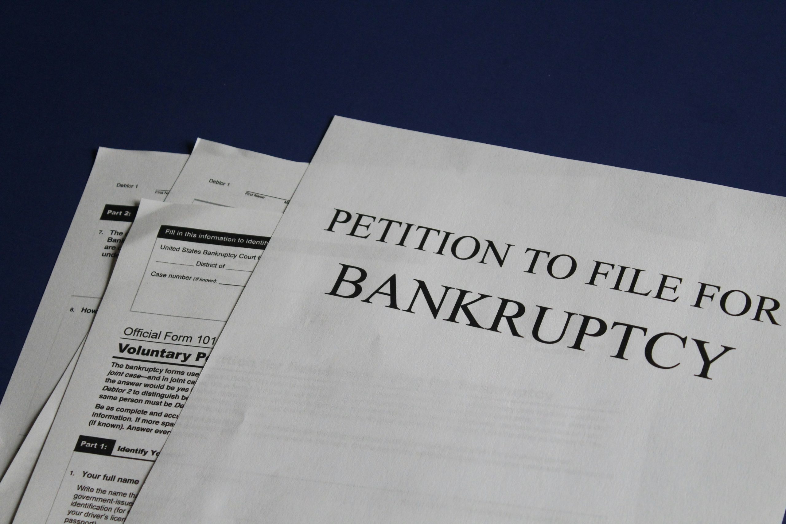 Image of bankruptcy documents
