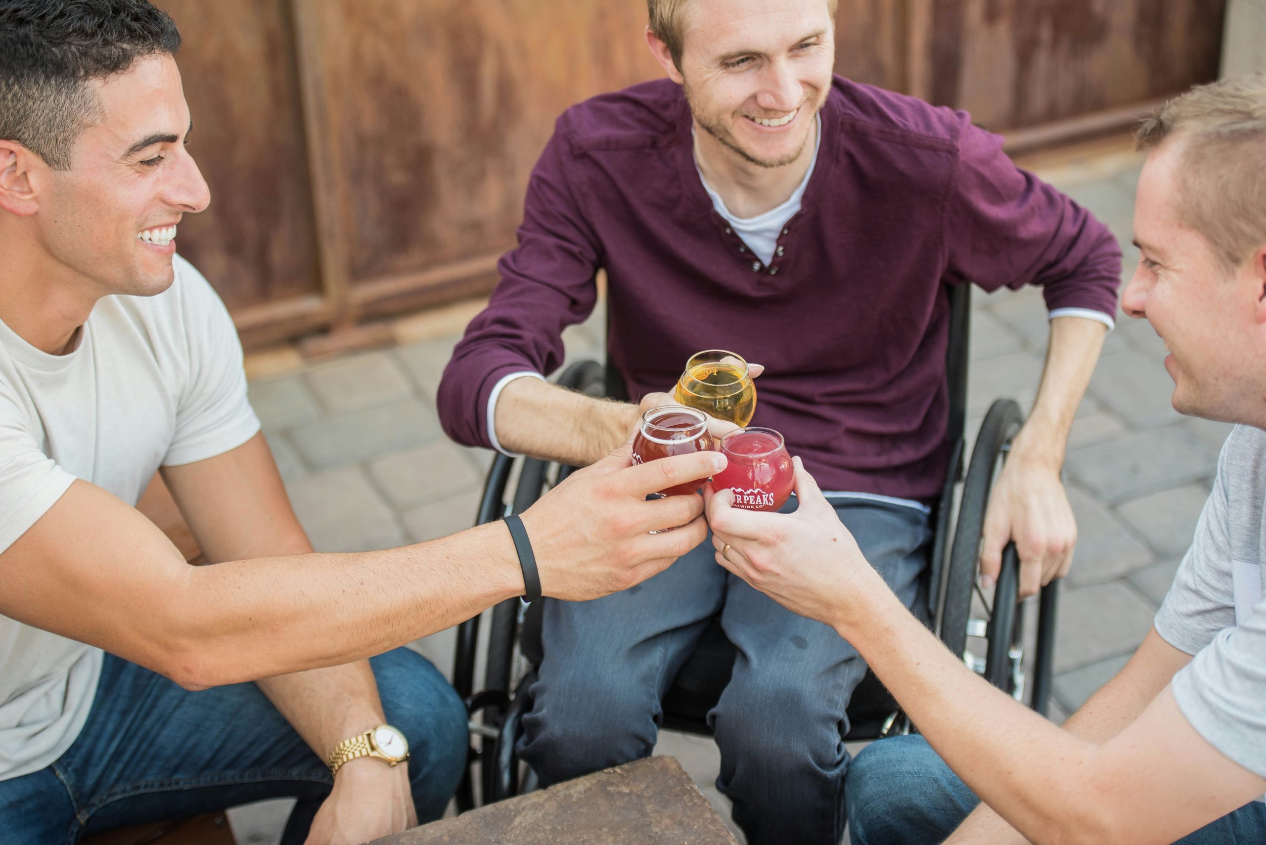 image of person with disability enjoying time out with friends